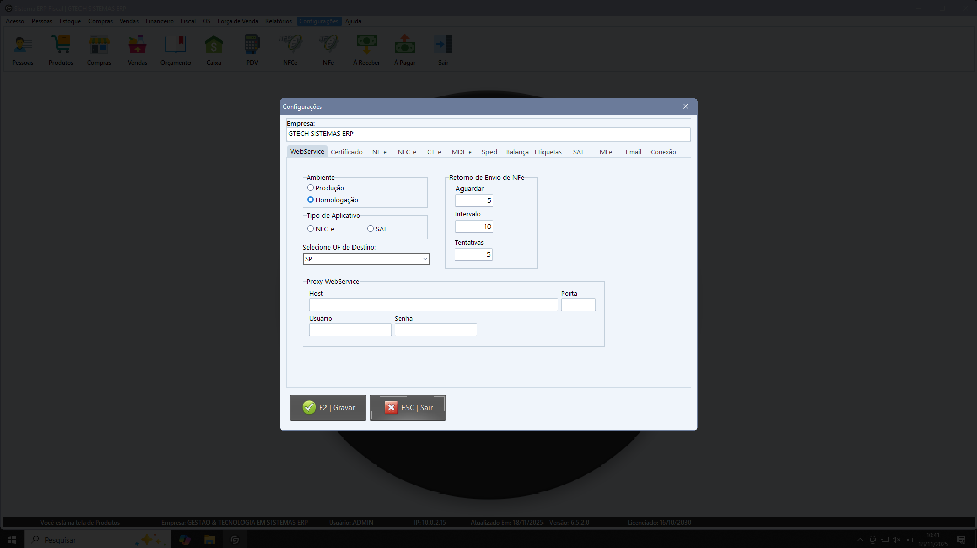 Configurações Fiscais
