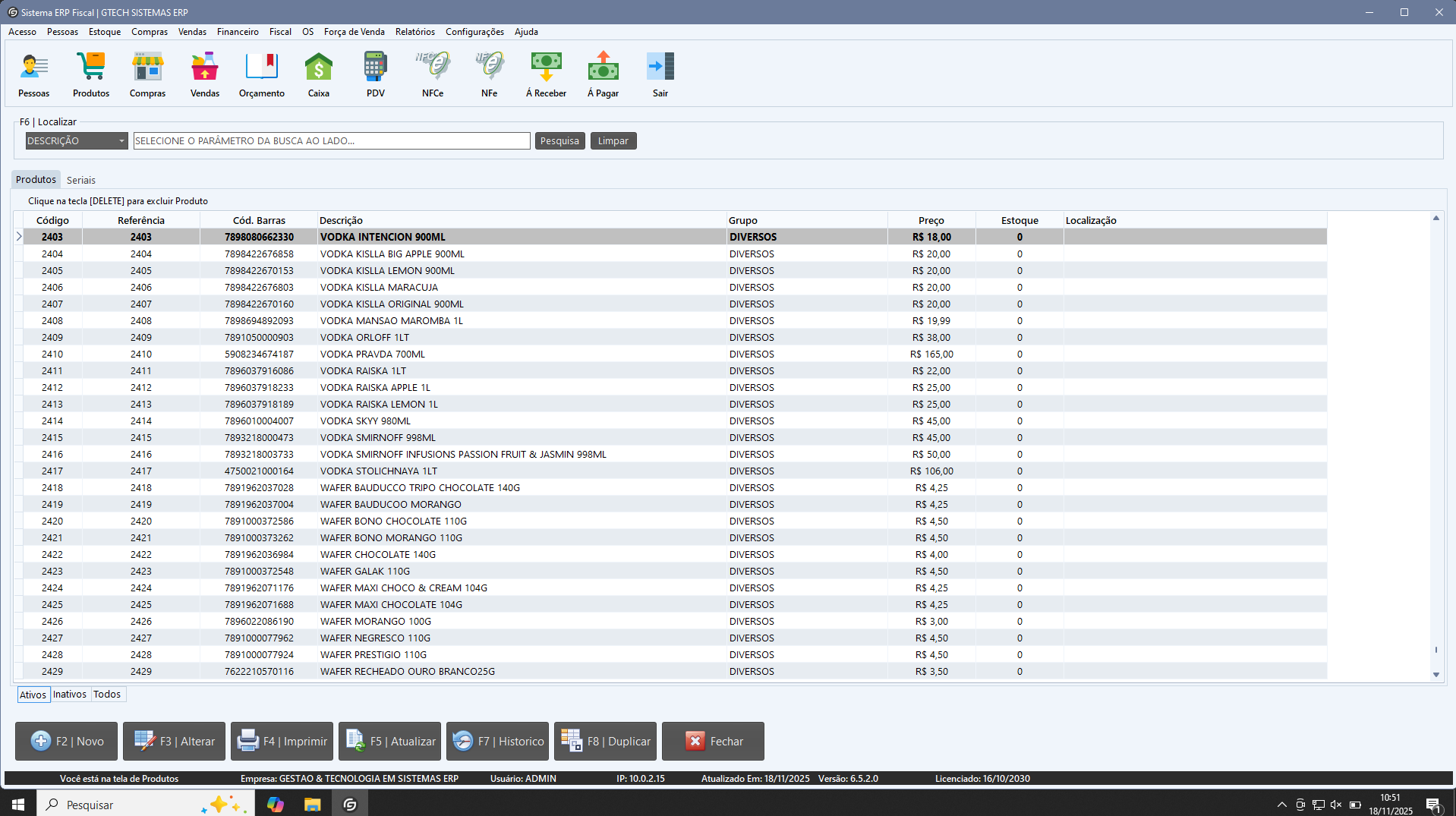 Listagem de Produtos